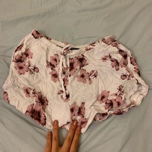 White floral brandy shorts